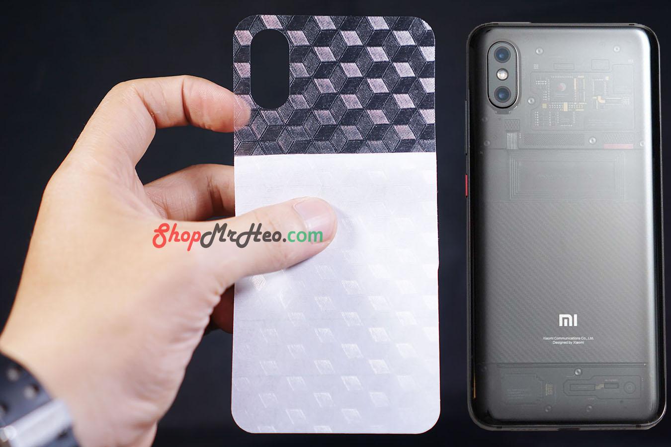 [HCM]Bộ 3 SKin Dán Mặt Lưng Vân 3D Xiaomi Mi 8 Explorer Edition - Mi 8 EE