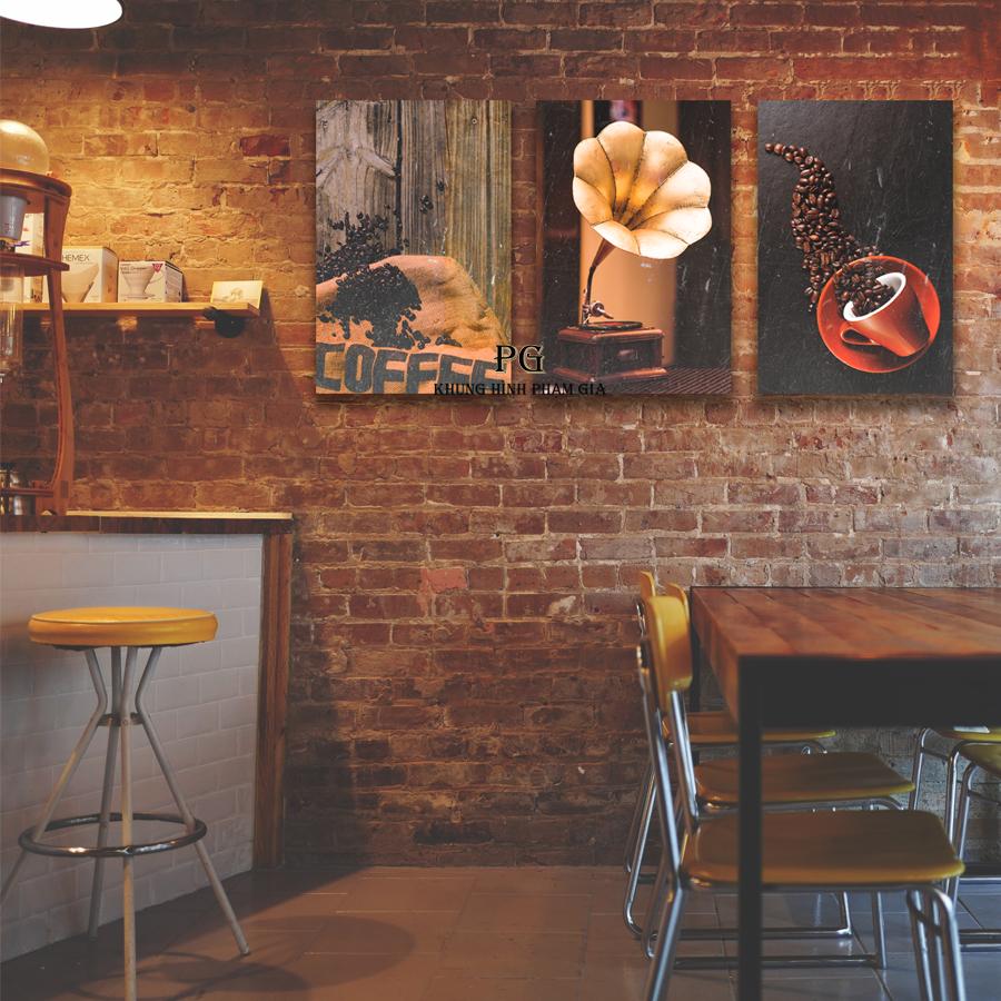 Bộ 3 Tranh canvas 40x60cm trang trí phòng khách, quán cafe - khung hình phạm gia PGTK93