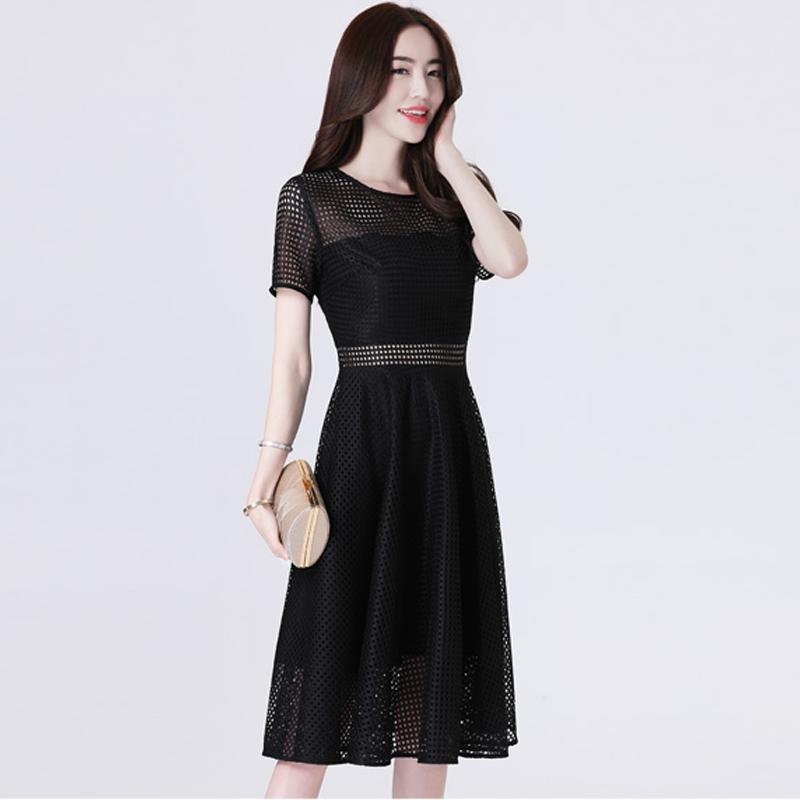 [HCM]Đầm ren đen xòe dự tiệc cao cấp Anaconda