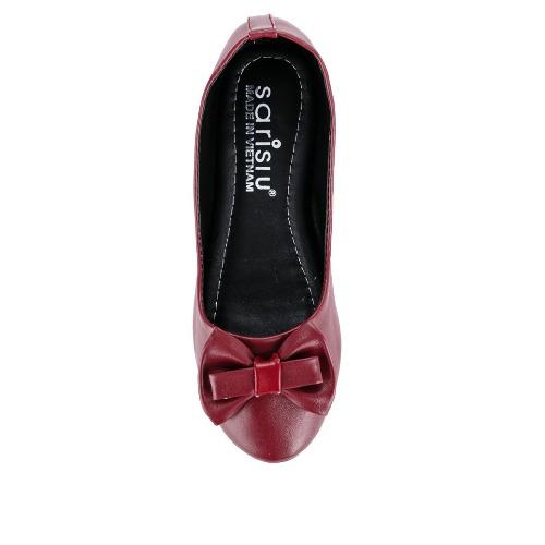 Giày búp bê nơ Sarisiu SRS832 (Đỏ đô)