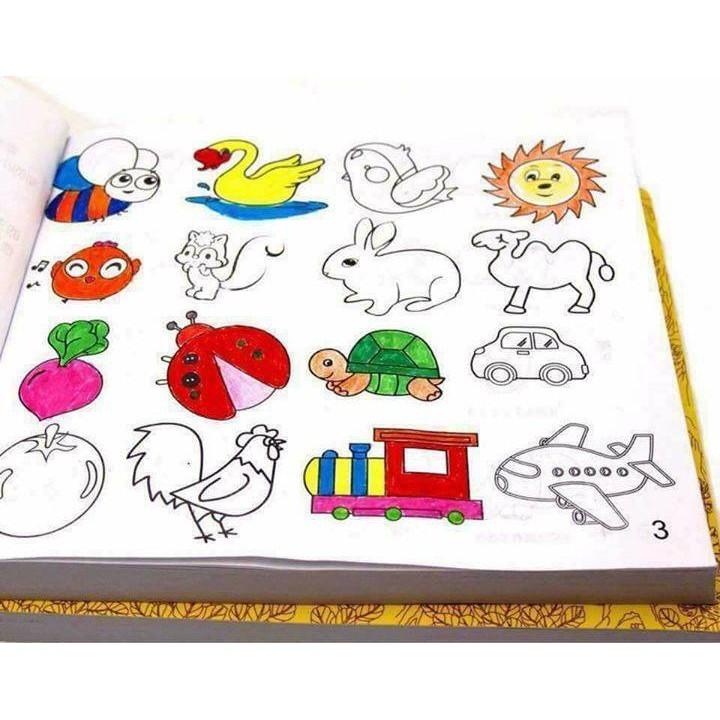 Bộ sách tô màu 5000 hình tặng kèm 12 bút mầu