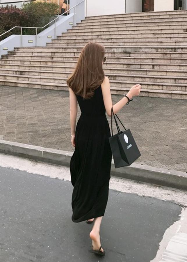 Đầm bầu thun trơn basic, đầm dáng dài maxi, vải mềm mịn thoáng mát Db20