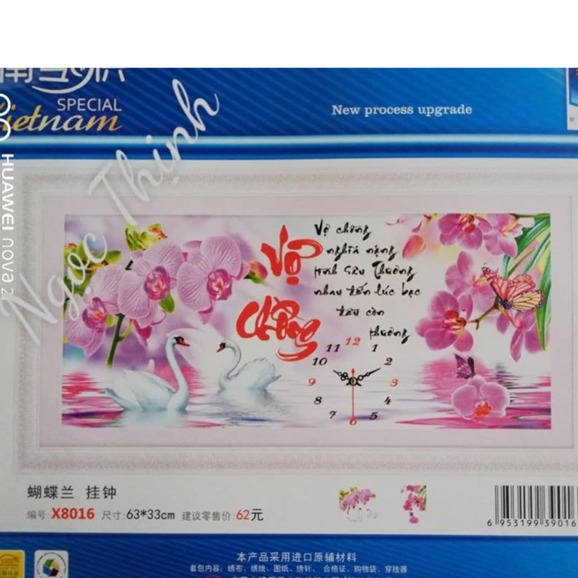 X8016-Tranh thêu chữ thập vợ chồng-63*33cm