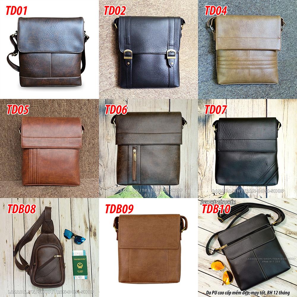 Túi đeo chéo nam da PU cao cấp TD01 (Da bò sẫm)