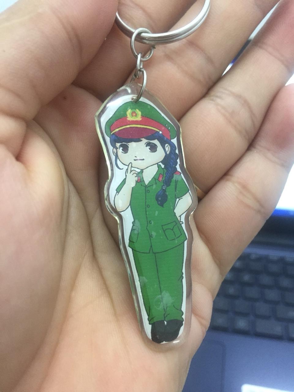 Móc khóa chibi công an - nữ police