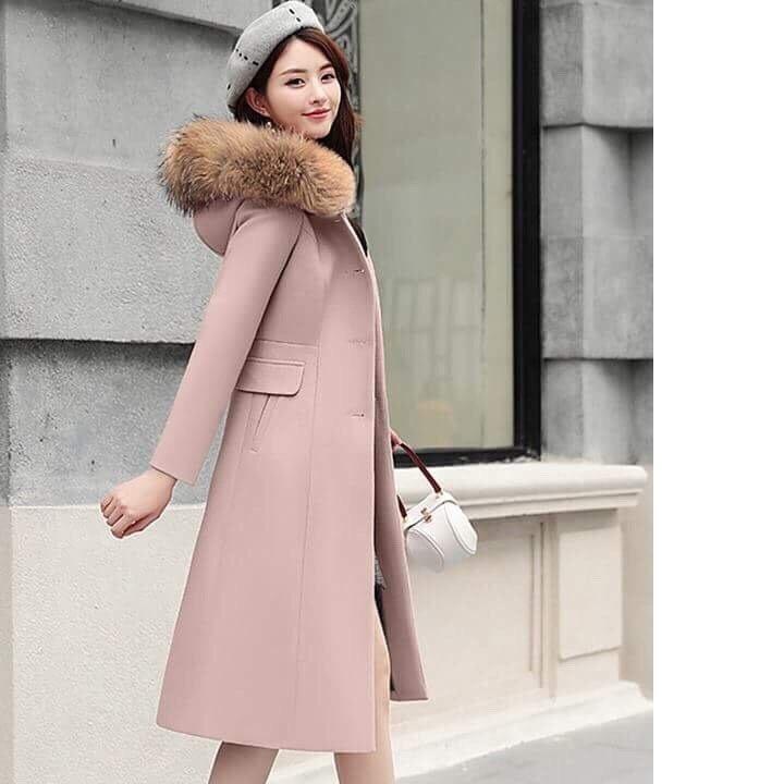 [HCM]ÁO KHOÁC DẠ CÓ NÓN PHỐI LÔNG - HÀNG CAO CẤP