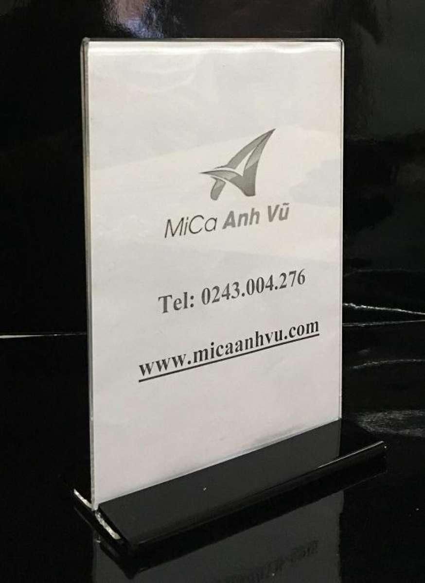 Combo 5 Kệ menu mica A6 chữ T đế đen
