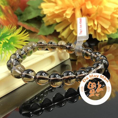 [HCM]Vòng Chuỗi Tay Phong Thủy Đá May Mắn Thạch Anh Khói 8 li