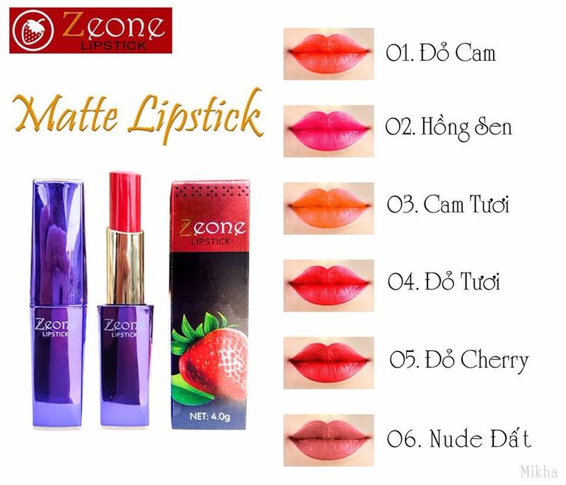 Son Môi Zeone Cao Cấp màu đỏ cherry Hàn Quốc
