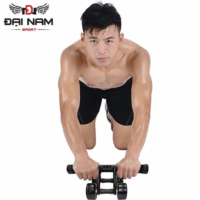 Con lăn tập thể dục 4 bánh DNS cỡ lớn (Tặng kèm thảm lót + tấm chắn)