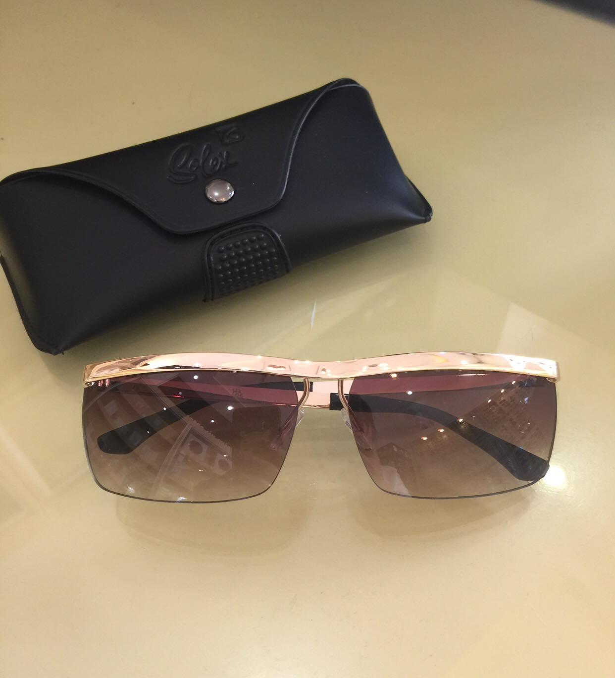 Kính râm Nam SOLEX Sống trâu Hồng Kong Cao cấp (Nâu Trà)