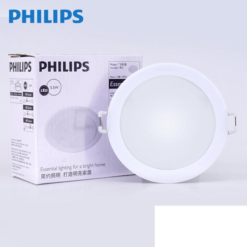 2 Đèn downlight âm trần LED Philips MESON 59201 Ø90 5.5W ánh sáng trắng