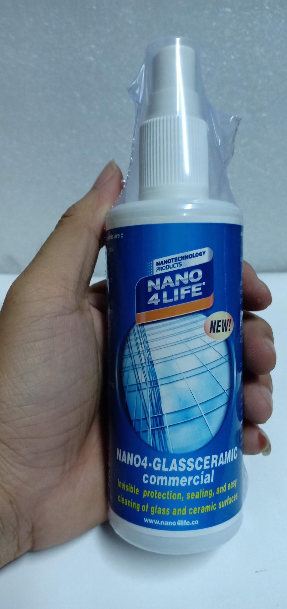 Nano4-Glass Ceramic: Nano bảo vệ cho kính trong nhà và ngoài nhà (200ml)