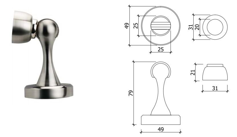 [HCM]Hít cửa VICKINI inox 45838.001 SSS trắng