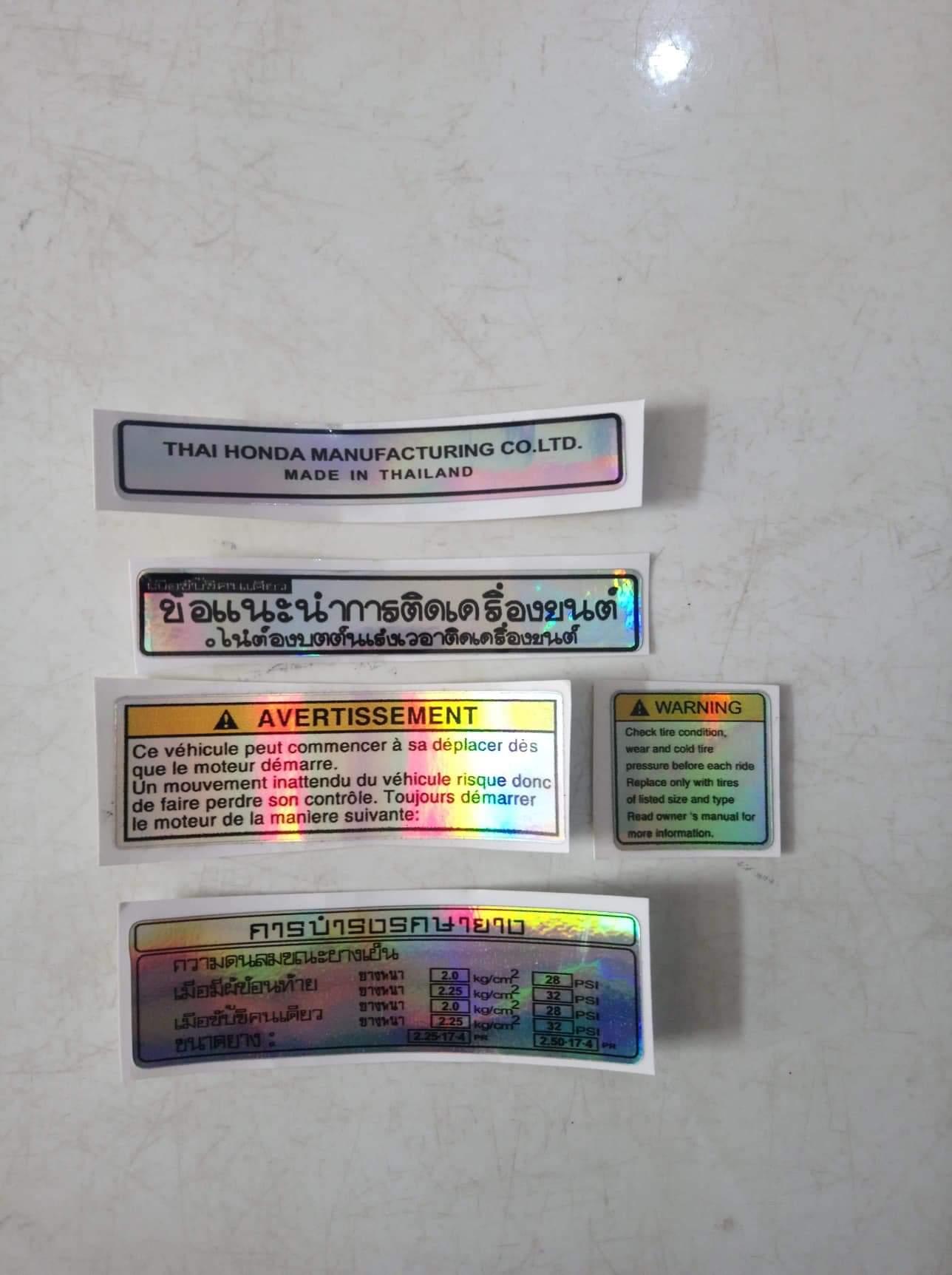 Tem thông số Thái 7 màu