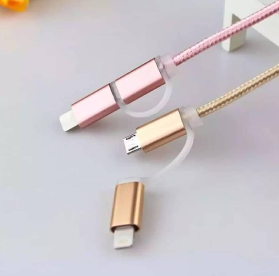 Cáp sạc 2 Đầu dây Dù 1M Chất lượng Cao-Siêu bền