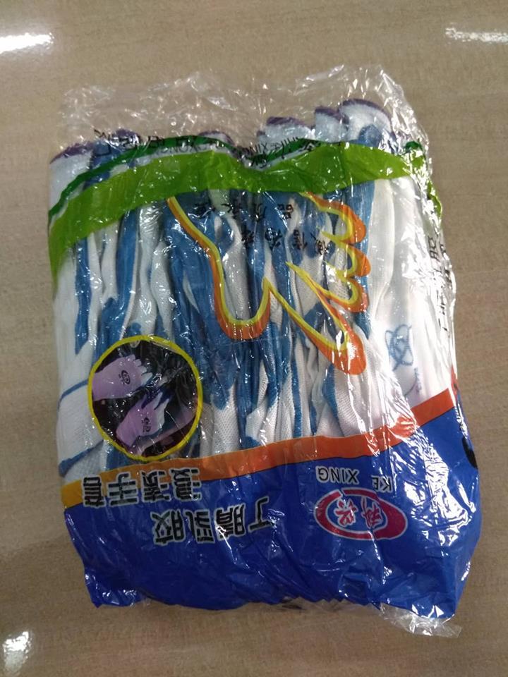 12 đôi găng tay phủ sơn xanh ( 1 túi )