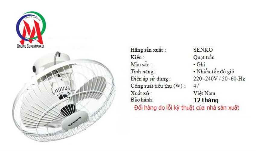 Quạt đảo trần Senko