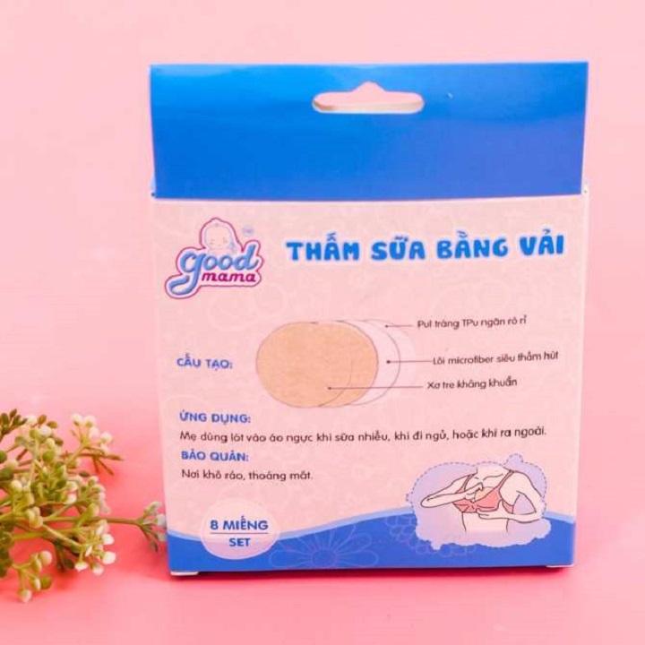 Miếng lót thấm sữa giặt được Goodmama (hộp 8 miếng)