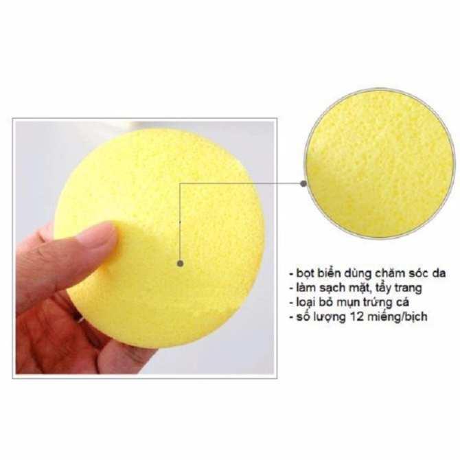 Combo 2 túi Bông mút bọt biển rửa mặt dạng nén (24 miếng)