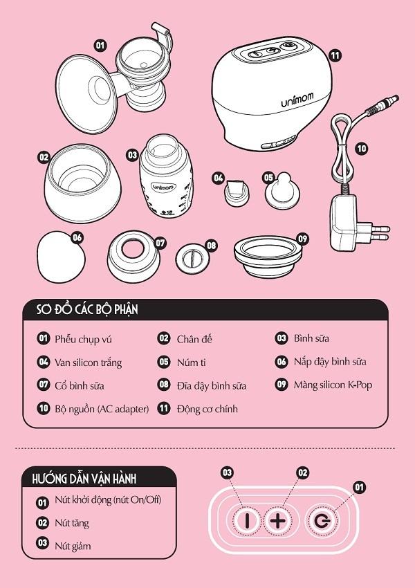 [HCM]Máy hút sữa điện đơn Kpop # Unimom UM871104 (Trắng)