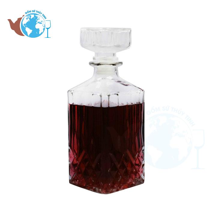 Bình Đựng Rươu Ngâm Sâm Thủy Tinh 750ml - BR04, Chai thủy tinh đựng rượu, nước ép, chai 750ml siêu đẹp