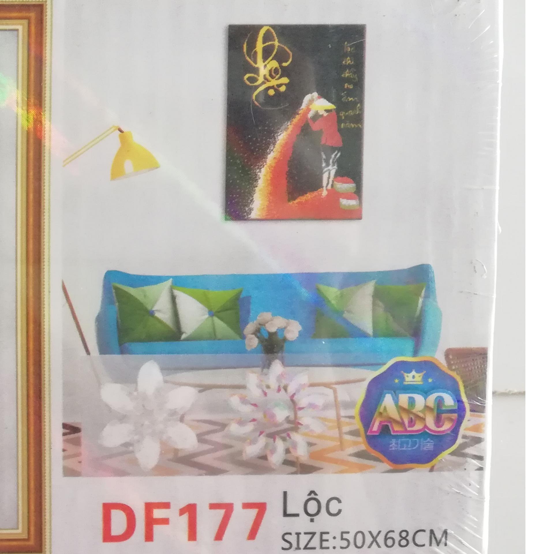 Tranh đính đá chữ Lộc DF177