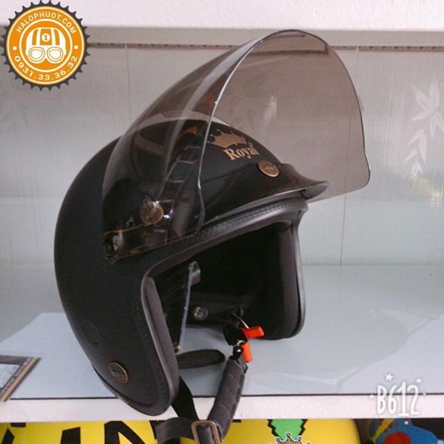 [HCM]Kính chắn gió (Kính bấm) Royal cho nón bảo hiểm 3/4 (Khói trà)