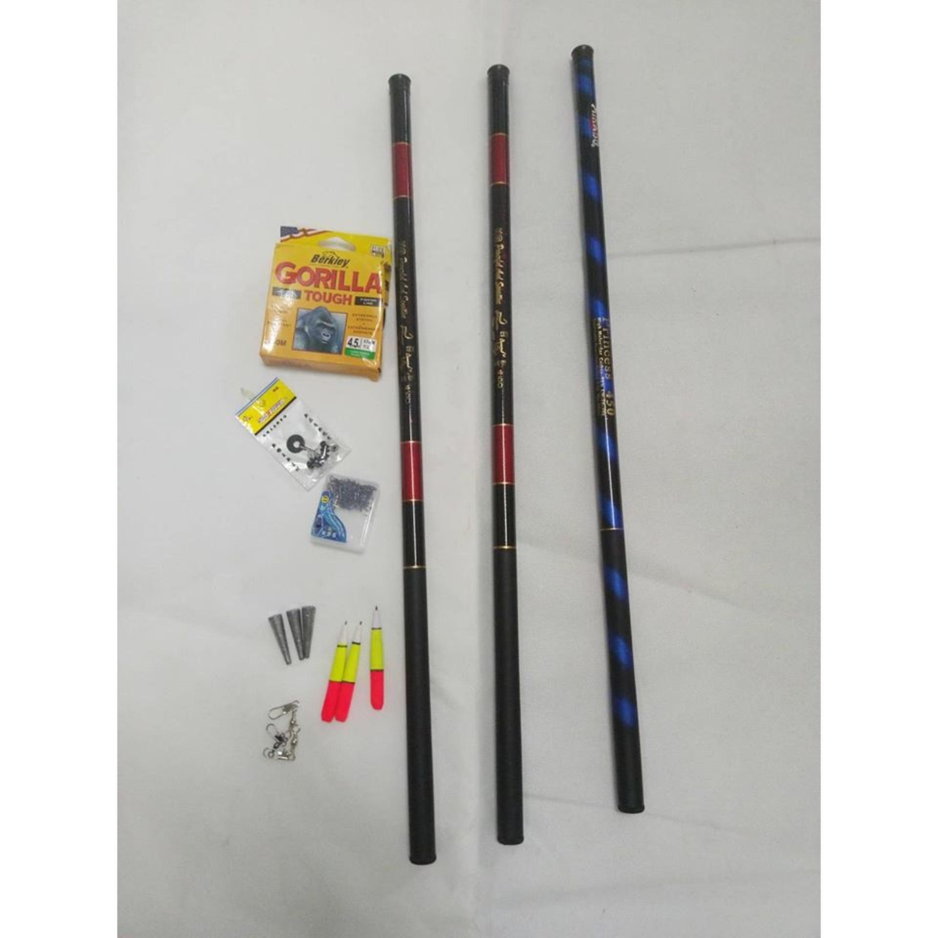 combo 3 cần câu tay 3m6 và phụ kiện