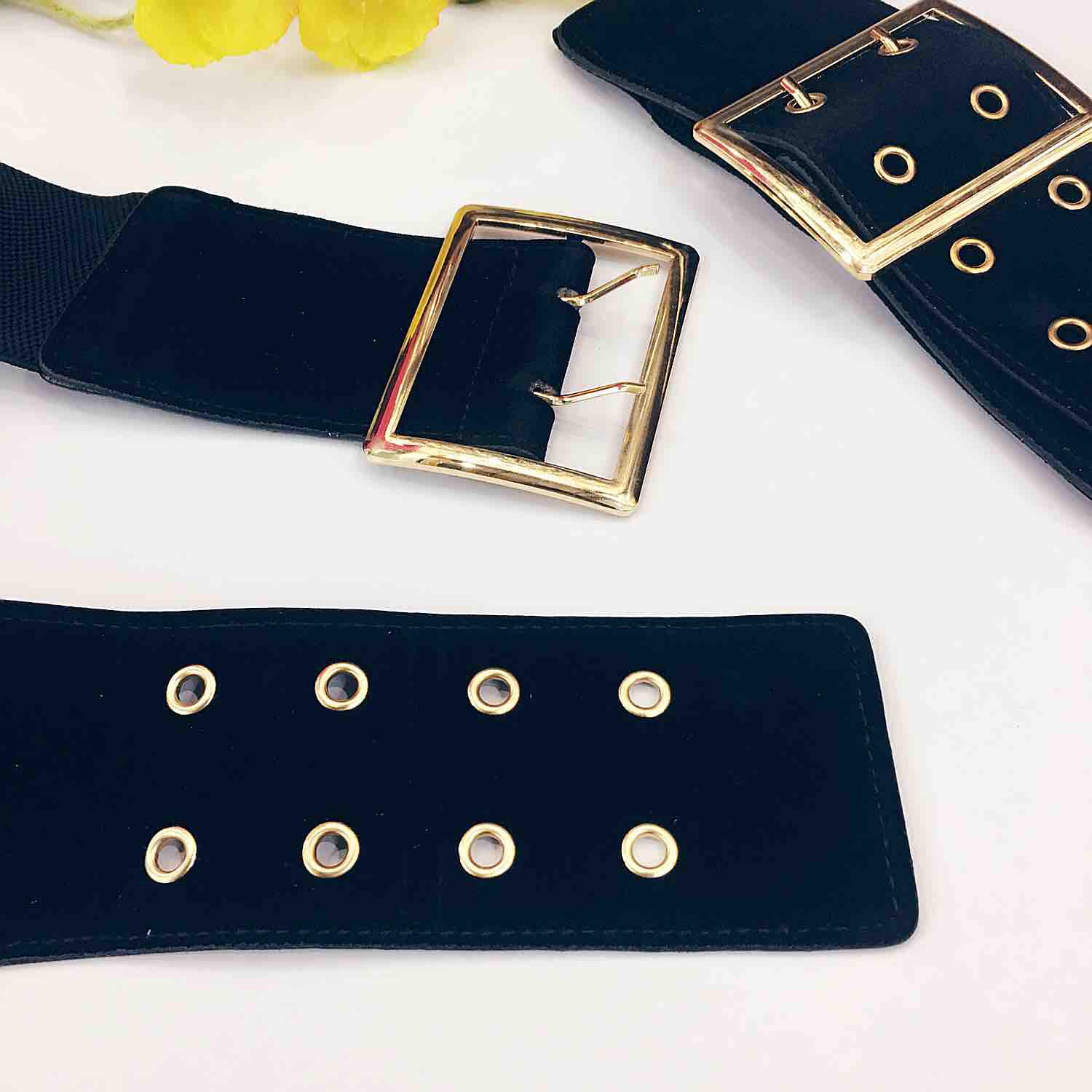 thắt lưng nữ-chun co giãn-bản 7cm-mặt nhung