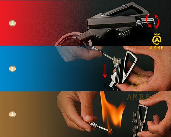 Bật lửa diêm xăng kiêm móc khóa Honest BCK2