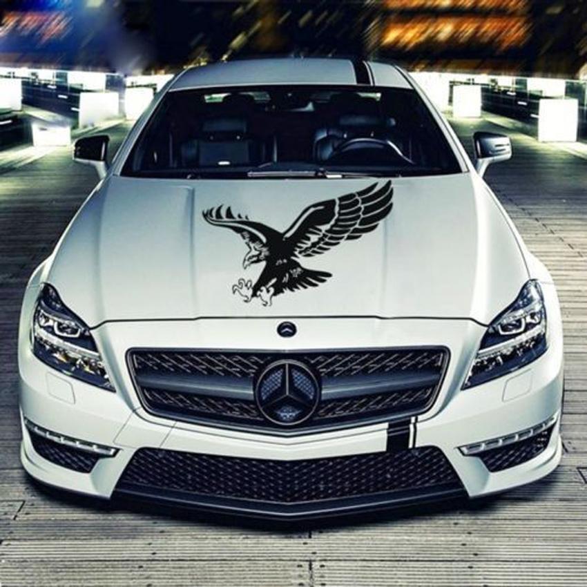 Decal hình Đại Bàng dán xe (Đen)