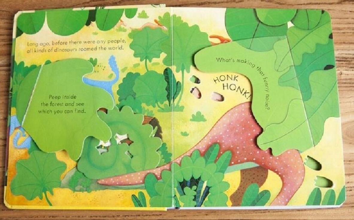 Sách tiếng Anh Usborne peep inside dinosaurs