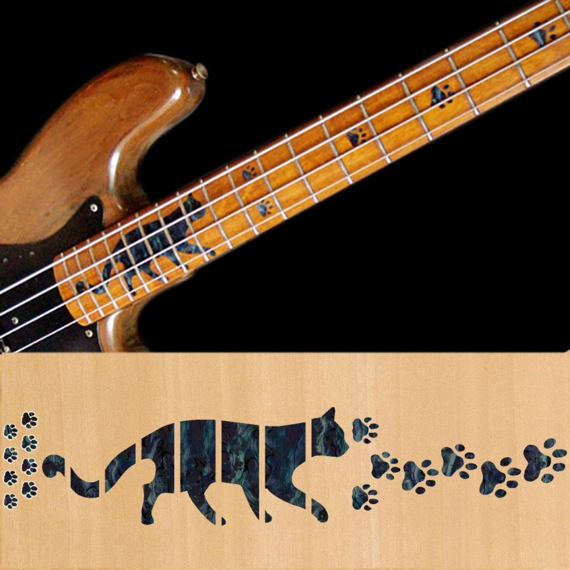 Dán khảm cần đàn guitar hình chân báo