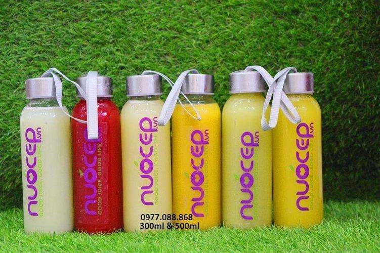 Combo 10 lọ thủy tinh dây xách 300ml nắp bạc