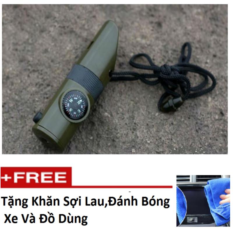 Móc Khóa La Bàn Kiêm Nhiệt Kế,Còi Thổi 6 Chức Năng TI627 - không thể rẻ hơn -  tặng khăn lau đa năng K 275