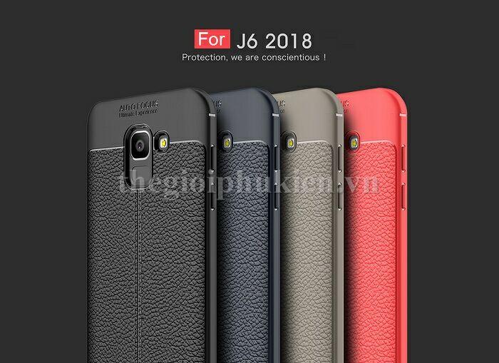 Ốp lưng dẻo thời trang giả da cao cấp cho Samsung Galaxy J6/J6+ Plus