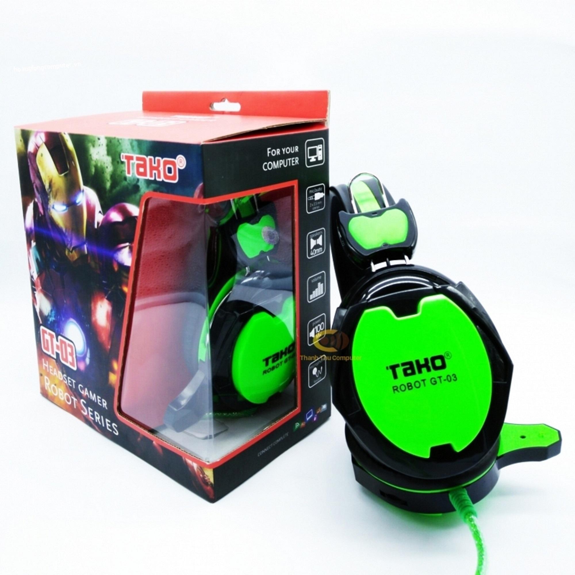 Tai nghe game thủ TAKO ROBOT GT-03 (Xanh Đen)