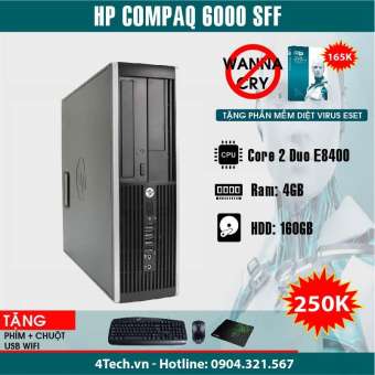 Máy tính để bàn HP Compaq 6000 Pro SFF Core 2 Duo E8400 (Đen) + Tặng bộ bàn phím + Chuột + Bàn di chuột - Hàng Nhập Khẩu