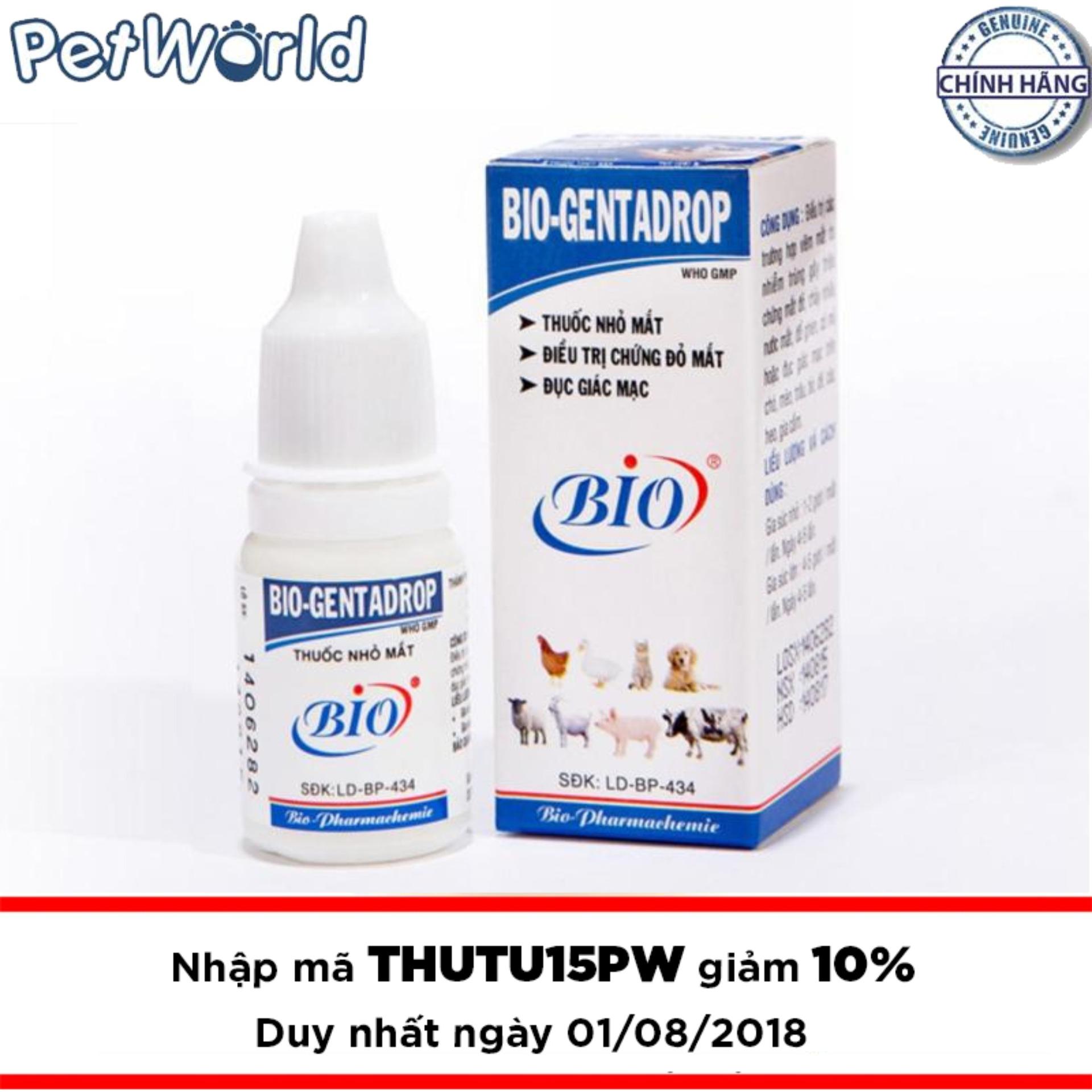 Thuốc Nhỏ Mắt Trị Viêm Mắt Chó Mèo Bio Gentadrop (10ml)