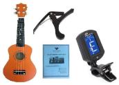 COMBO mua đàn ukulele soprano tặng ngay CAPO nâng tông + máy lên dây điện