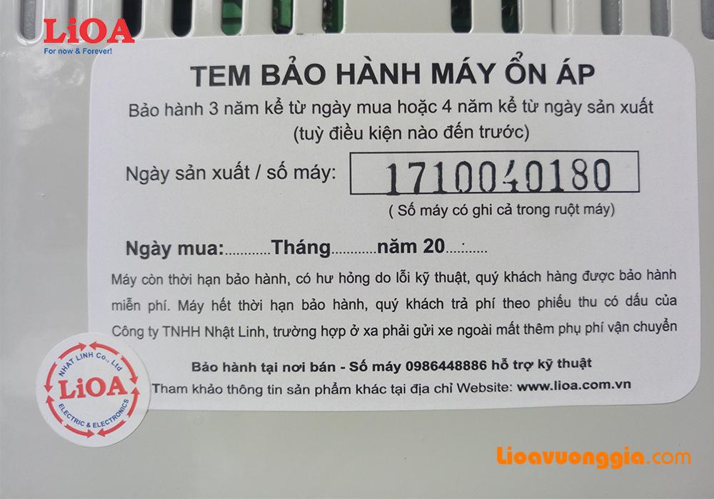 Ổn áp 1 pha LiOA 3000VA thế hệ mới SH-3000II