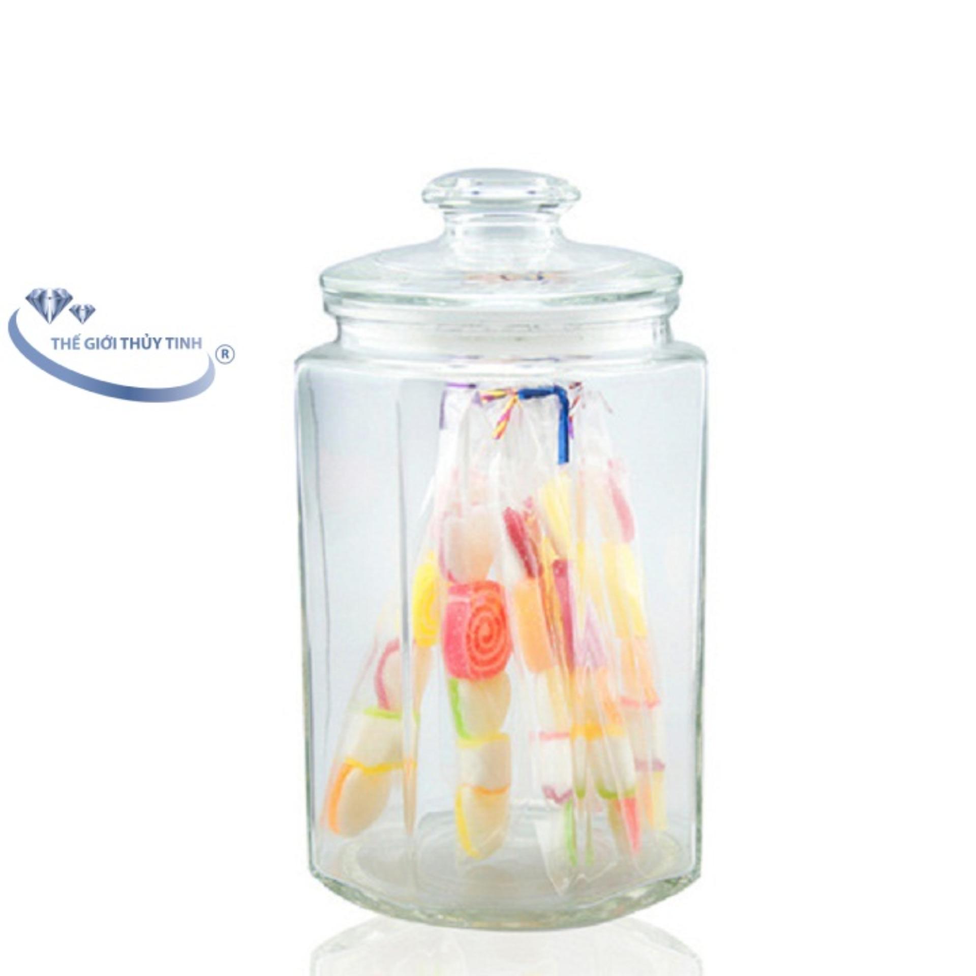 Hũ Thủy Tinh Đựng Gia Vị Lục Giác 2000ML
