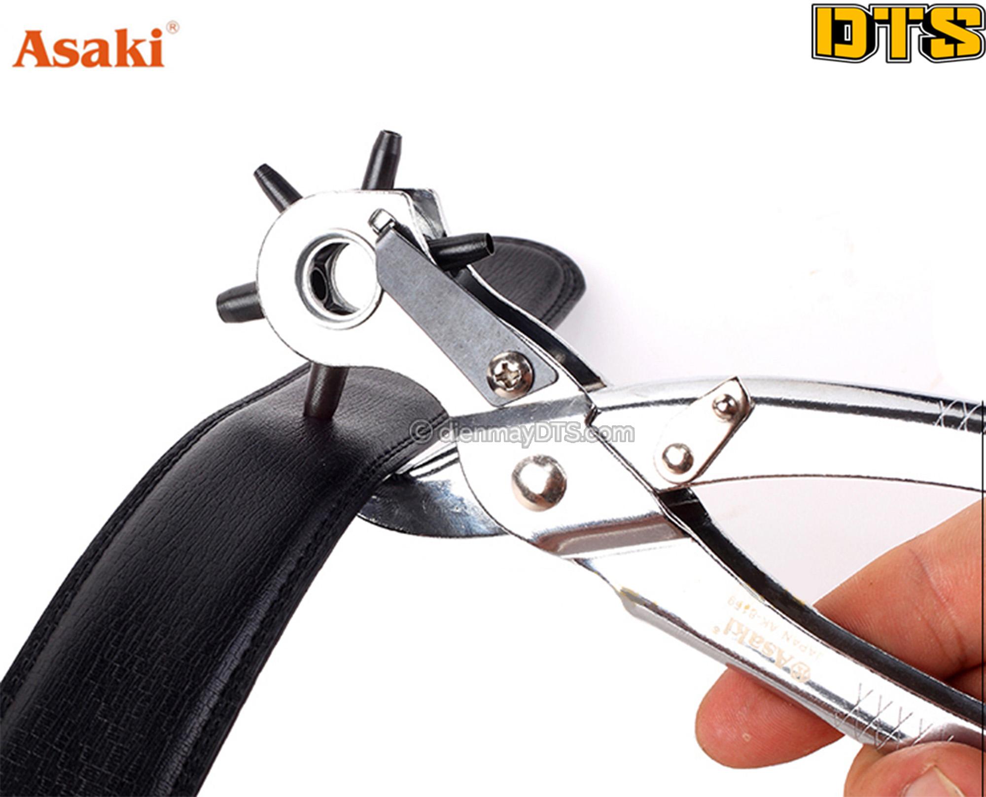 Kìm bấm lỗ thắt lưng, dây nịt, đa năng Asaki AK-8158