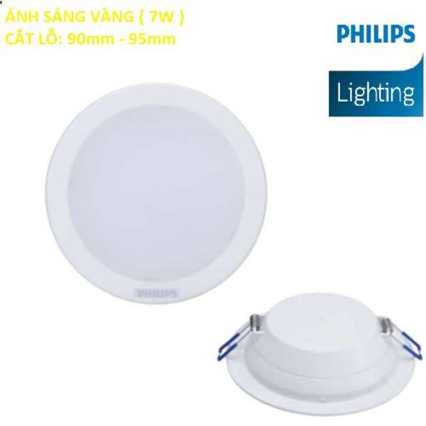 Đèn Led Âm trần 7W Philips Downlight DN027B LED6 D90 ( Ánh Sáng Vàng )