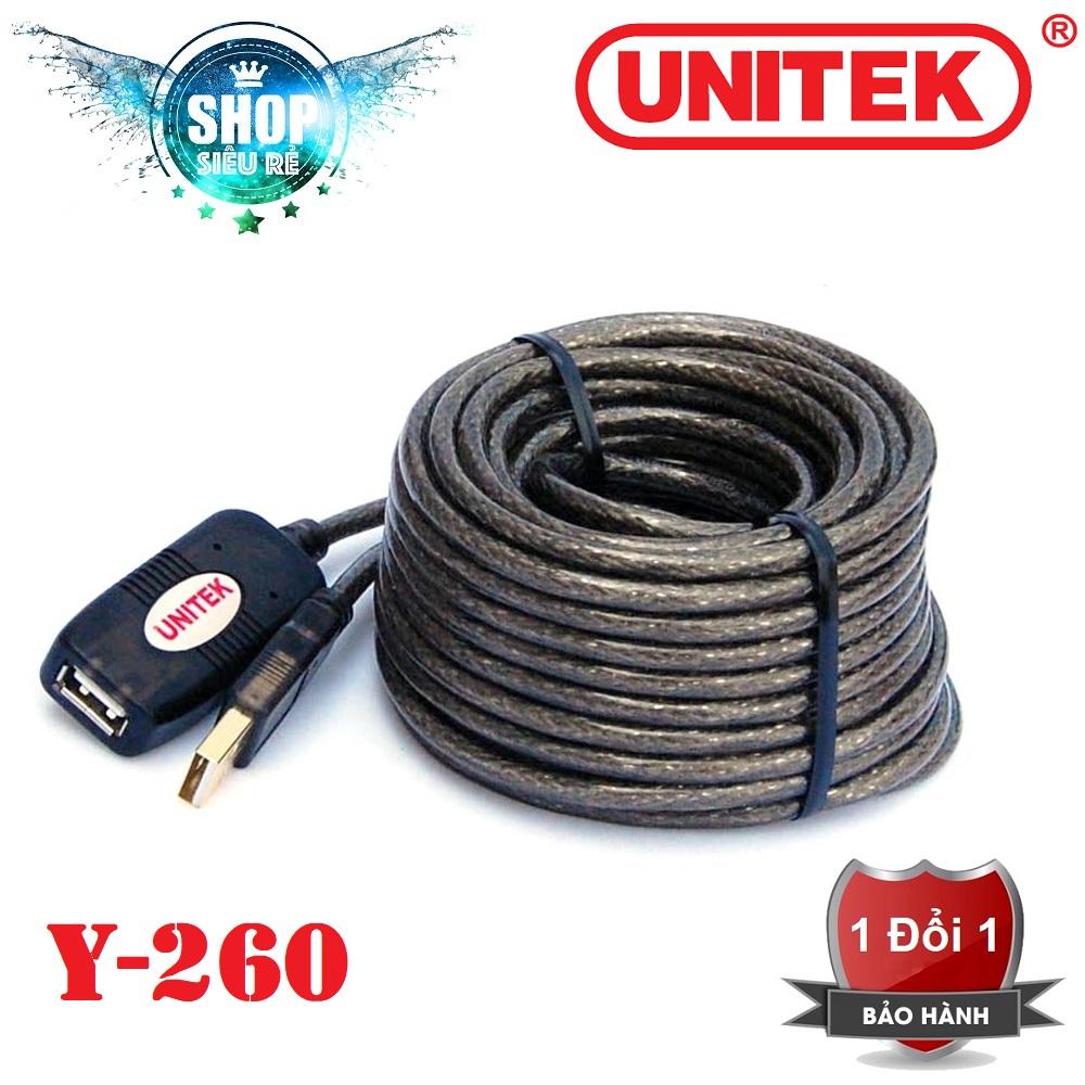 Cáp nối dài USB Unitek Y-260 có chíp 10m (Đen)