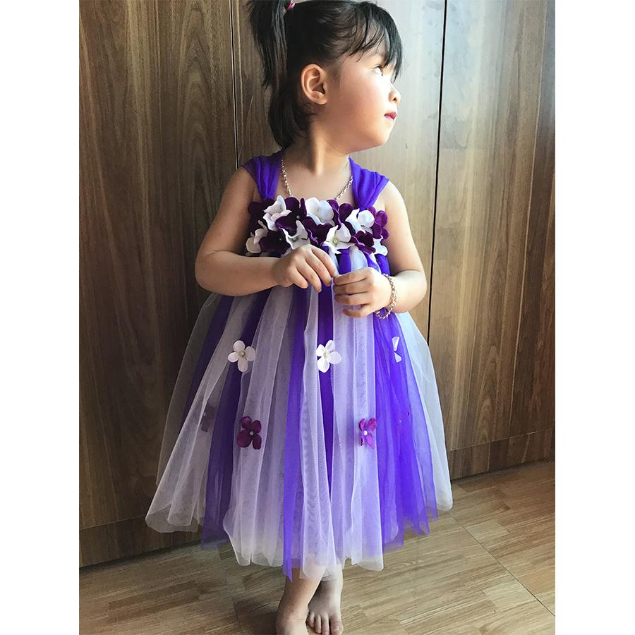 ĐẦm Công Chúa Tím Huế Pha Trắng