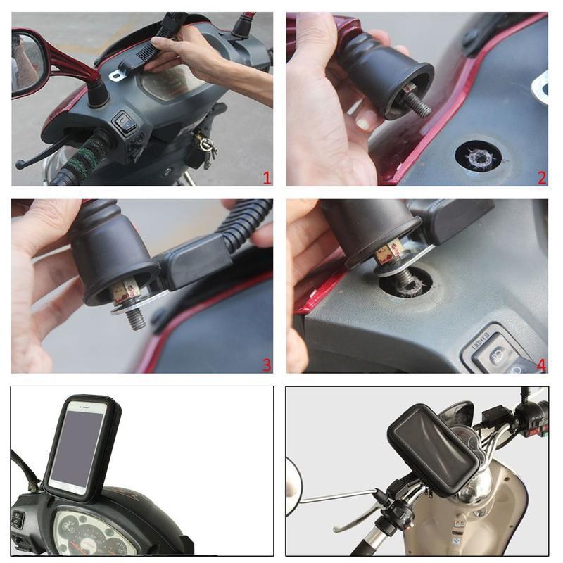 Giá đỡ điện thoại trên xe máy, chống nước Size M