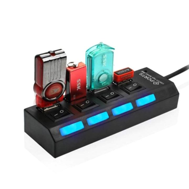 Hub chia cổng USB thành 4 cổng có công tắc