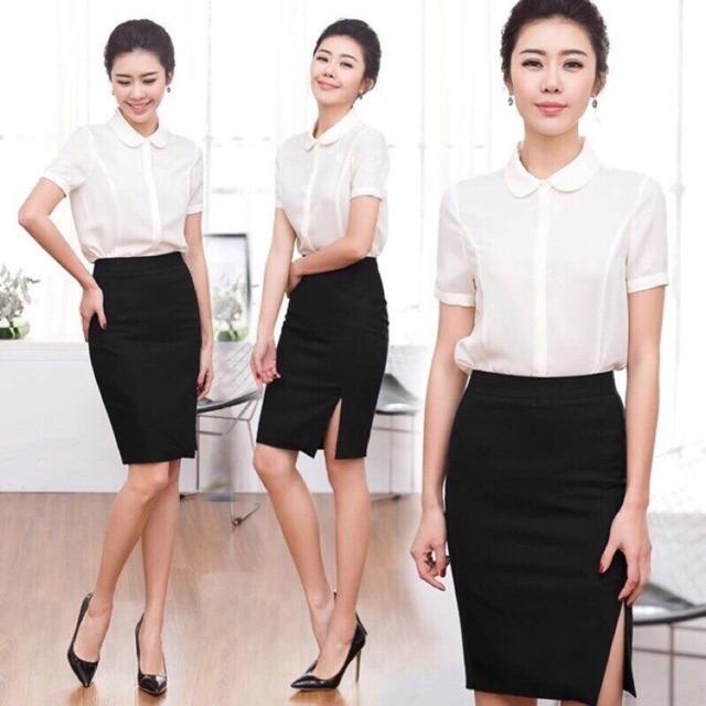 Chân váy ôm XẺ TRƯỚC thời trang Chipxinhxk